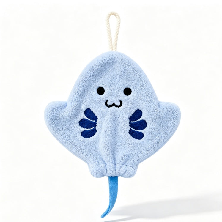 Towique Manta Ray Shape Hand Towel – Plush Microfiber Bathroom Accessory