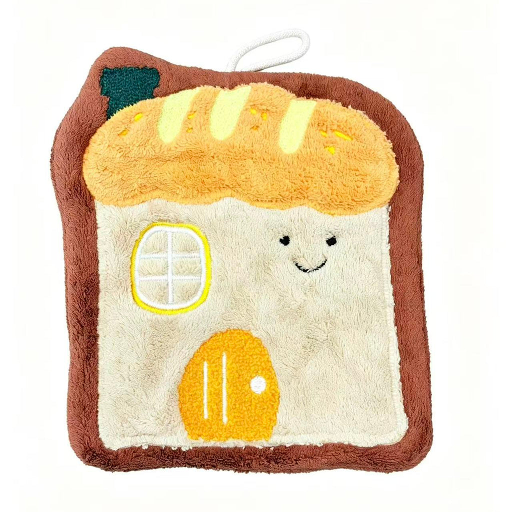 Towique House Shape Hand Towel – Soft Coral Fleece Bathroom Accessory